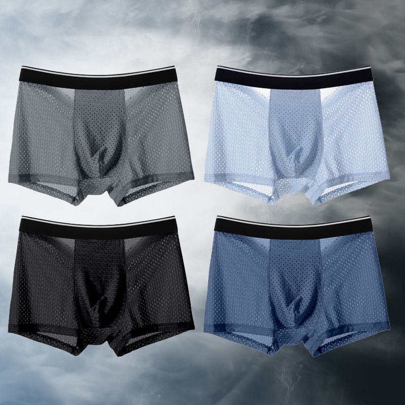 Quần Lót Boxer Dạng Lưới Thoáng Khí Size L - 5XL Dành Cho Nam Giới