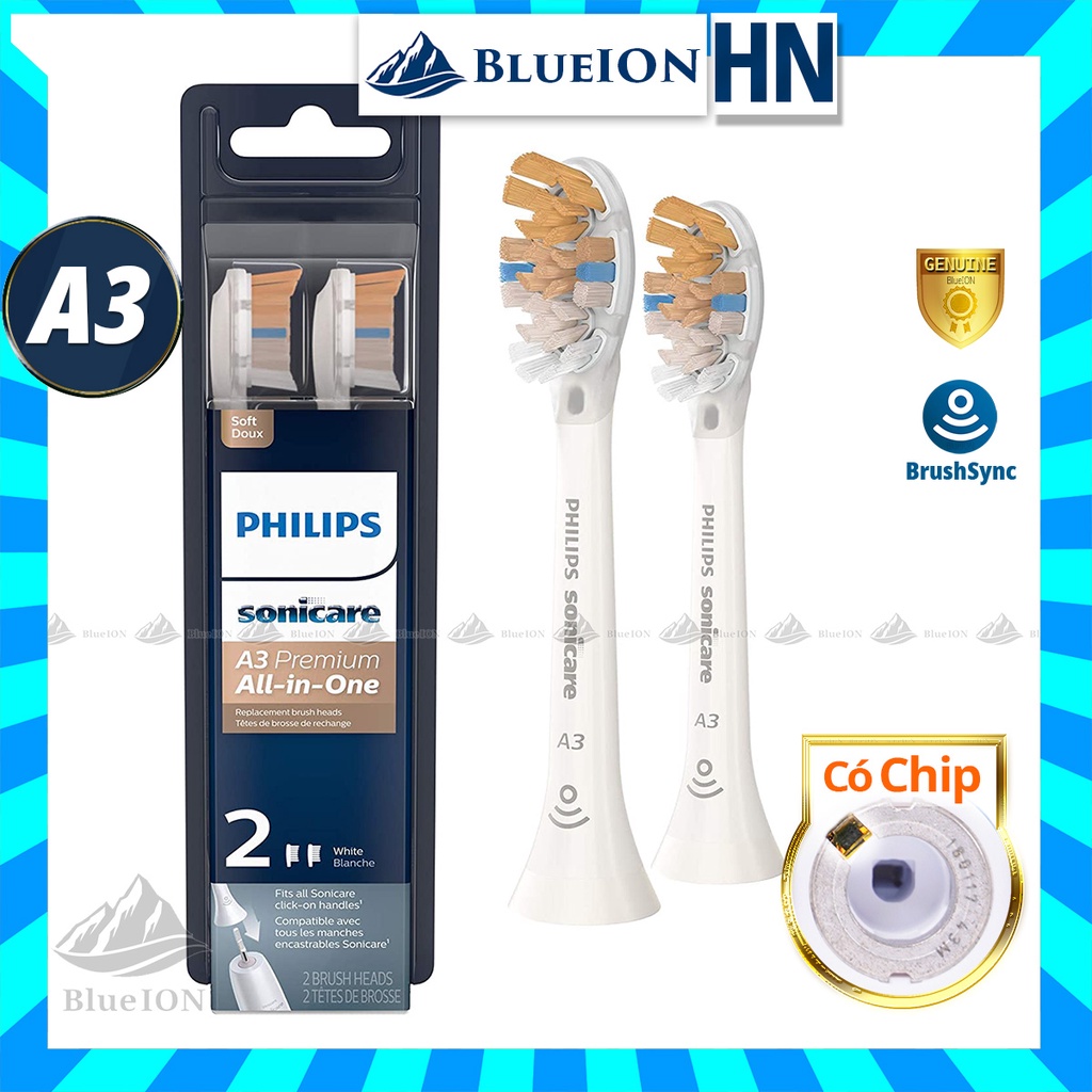 [Hàng Mỹ] Đầu bàn chải điện Philips Sonicare A3 PREMIUM All-in-One Cao cấp