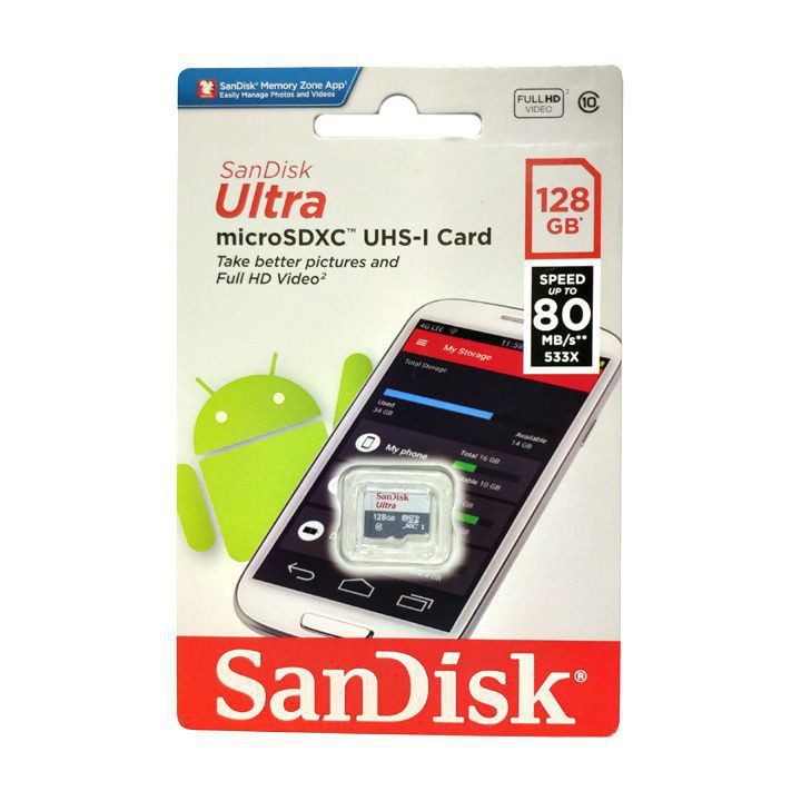 Thẻ Nhớ MicroSDHC SanDisk Ultra 16/32/64/128GB - Uptp 80MB/s Sản Phẩm Chính Hãng - Bảo Hành 7 năm