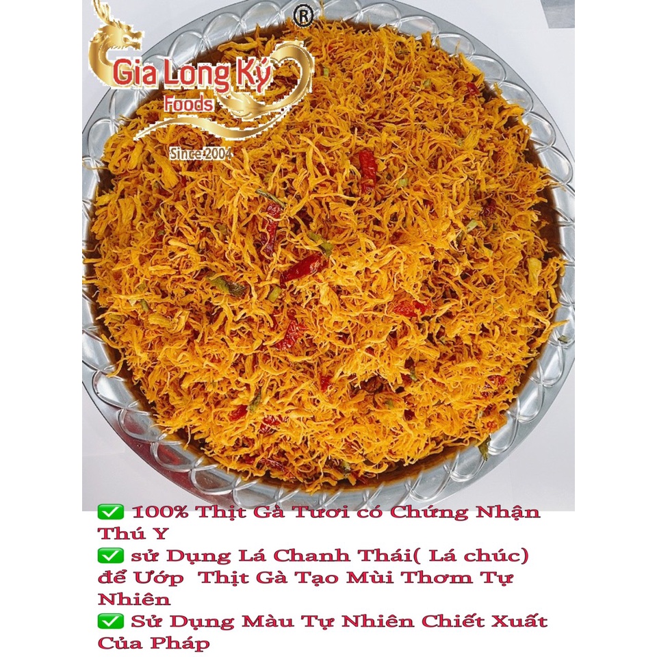 Khô Gà Lá Chanh GIA LONG KÝ 1KG, đồ ăn vặt ngon, thơm, thực phẩm chất lượng đảm bảo vệ sinh an toàn thực phẩm | BigBuy360 - bigbuy360.vn