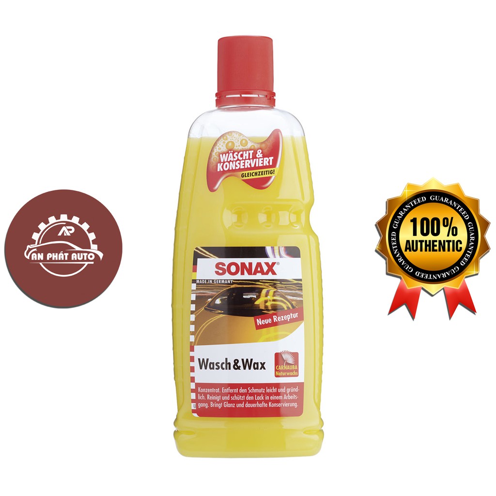 SONAX - Nước Rửa Xe Cao Cấp (Sonax Shampoo Wash & Wax -  1000ml) [Hàng Đức Chính Hãng]