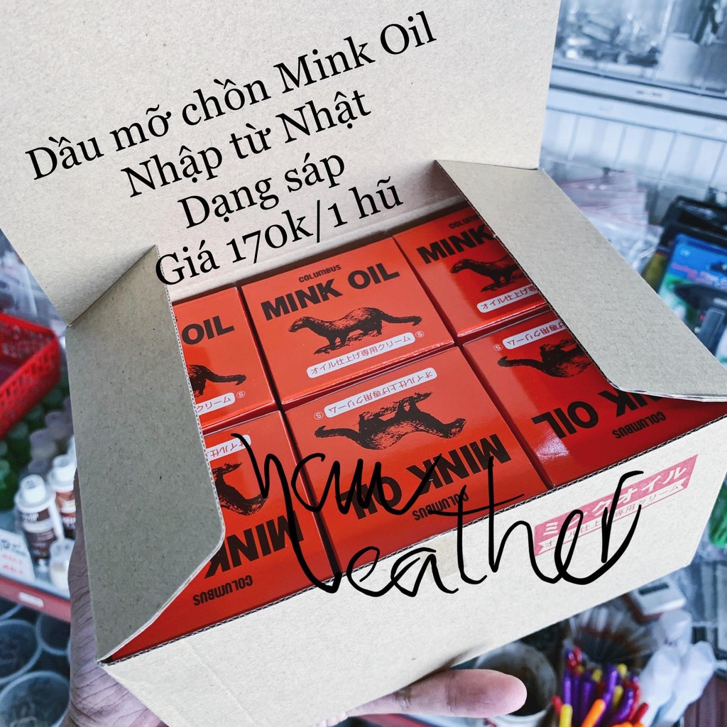 [Columbus-Nhật] Mink Oil dưỡng da, cấp dầu cho túi, ví da từ Nhật