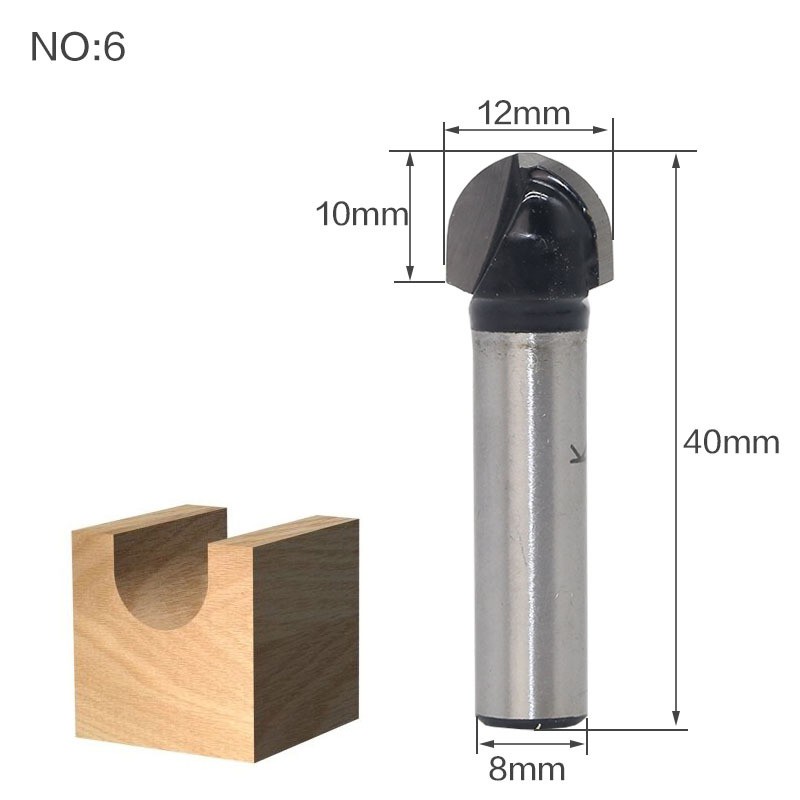 Mũi phay hoa văn cạnh, rãnh, cốt 8mm