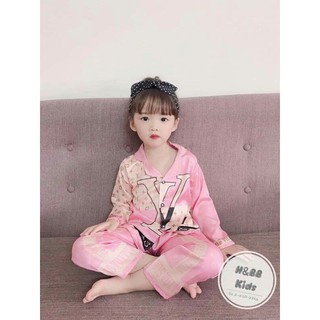 Bộ pizama lụa satin xinh 9kg - 15kg