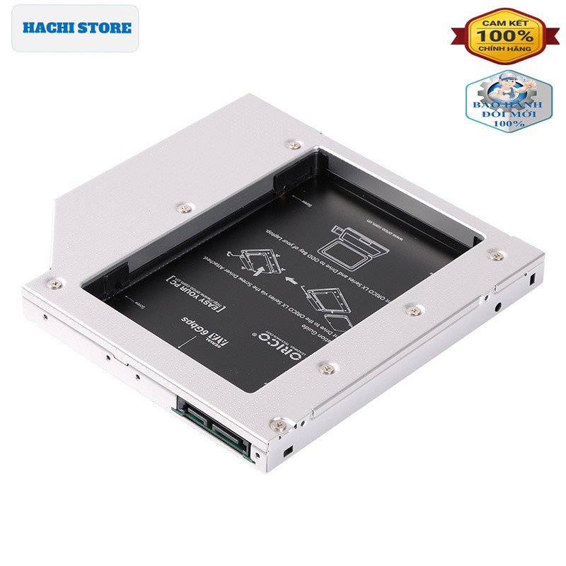 Caddy Bay Khay chuyển đổi khe DVD độ dày 12.7 hoặc 9.5” Thành ổ SSD  ORICO  - Hàng Chính Hãng