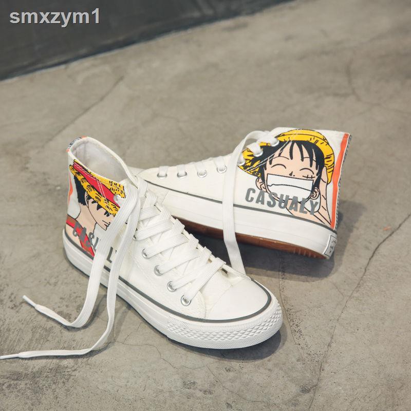 Giày Thể Thao Vải Canvas In Hình Anime One Piece Cá Tính Hợp Thời Trang