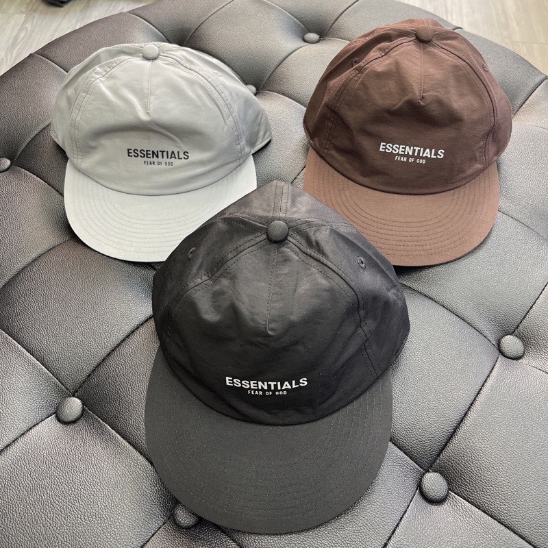 Mũ FOG Fear Of God ESSENTIALS Retro Crown Strapback, Mũ lưỡi trai FOG ESSENTIALS