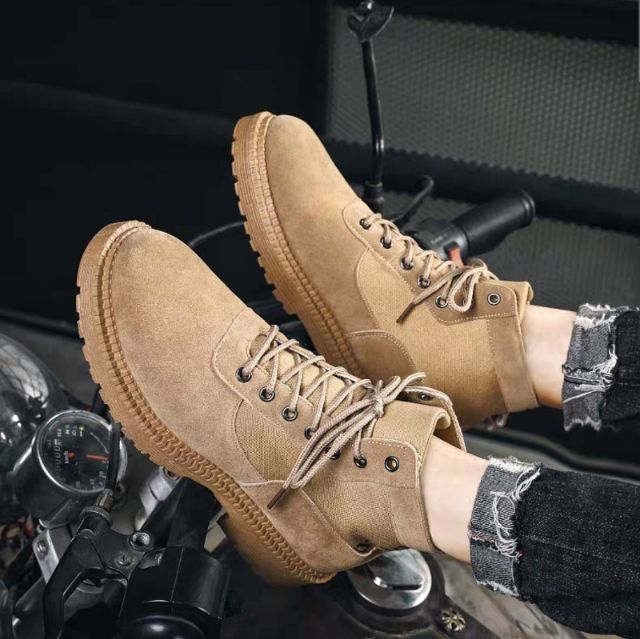 Giày bốt nam da lộn kaki DGD-E bền màu - giữ form lâu - bán chạy số 1 | BigBuy360 - bigbuy360.vn