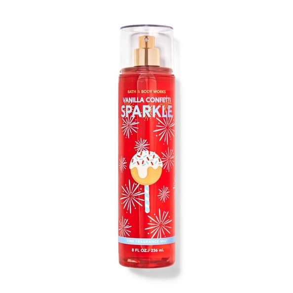 Xịt thơm lưu hương toàn thân Bath and Body works-Vanilla Cofetti Sparkle 236ml