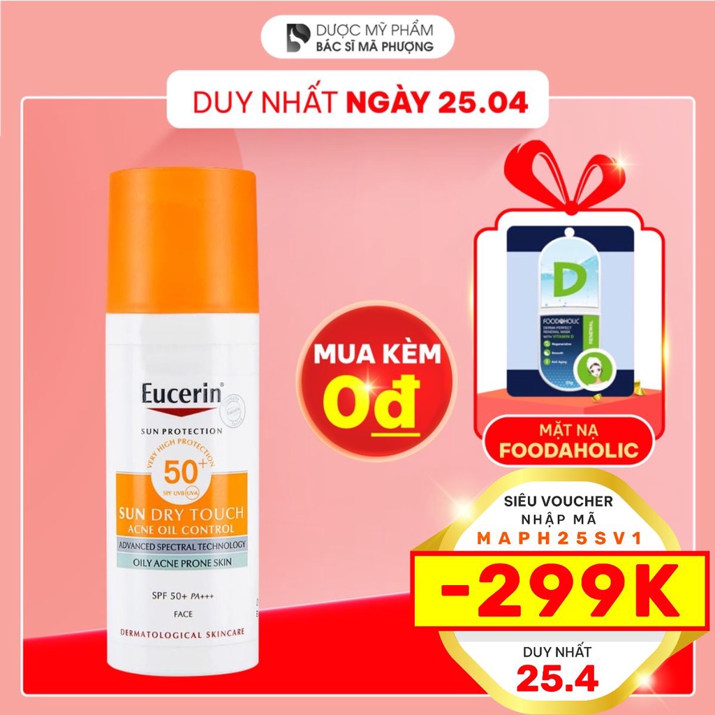 Kem chống nắng cho da nhờn mụn Eucerin Oil Control SPF50+