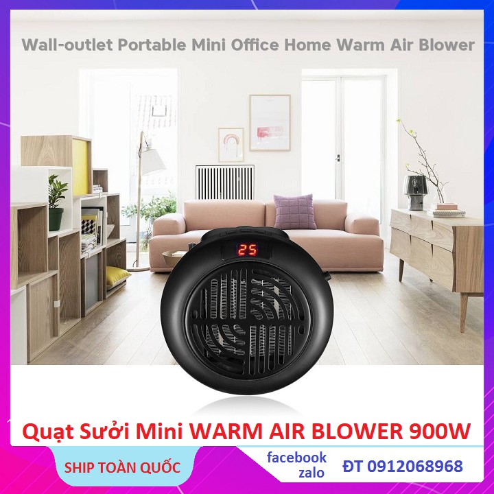 Quạt Sưởi, Quạt Sưởi Mini WARM AIR BLOWER 900W Di Động Đa Năng Sưởi Ấm Cho Văn Phòng Gia Đình Nhập Khẩu