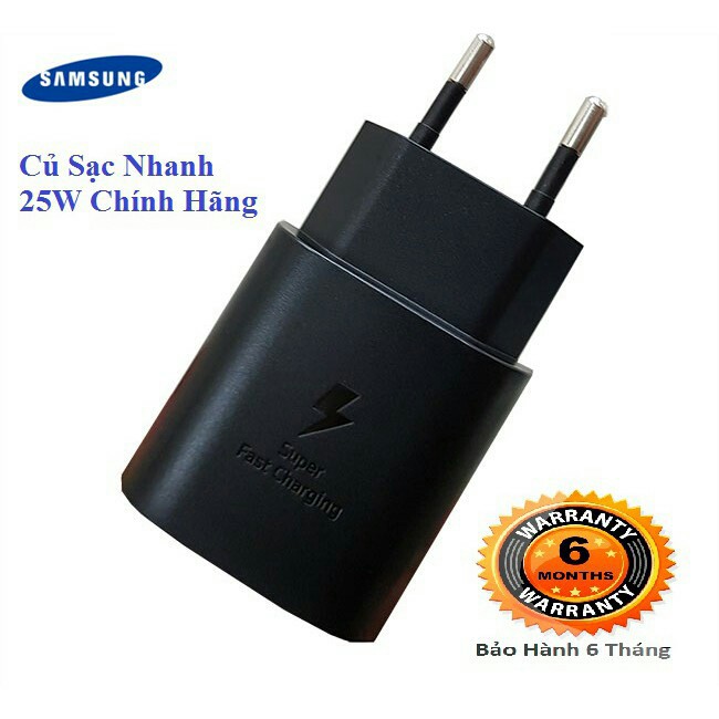 Củ sạc nhanh, Dây sạc Samsung Chính Hãng 25W, Chân Type C cho S21, S21Plus, S21 Ultra, Note 10 Plus... Bảo Hành 6 tháng