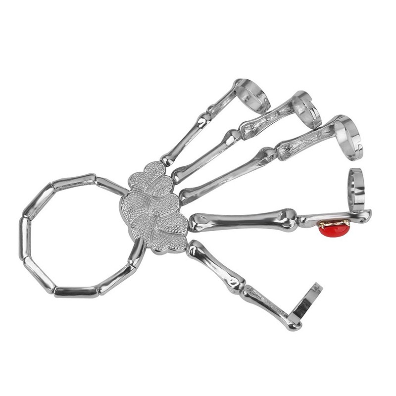 Fashion punk Silver hand finger skeleton bracelet slave ring | BigBuy360 - bigbuy360.vn