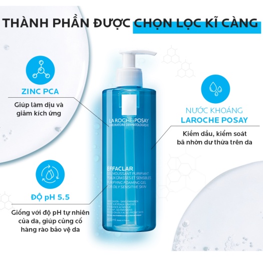 Gel Rửa Mặt La Roche-Posay Dành Cho Da Dầu, Nhạy Cảm 50ml