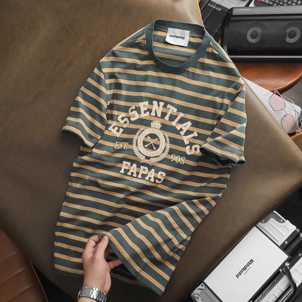 Áo Thun Nam Bubble Họa Tiết Sọc Ngang Chất Vải Cotton Mềm Mịn Thấm Hút Tốt Form Chuẩn - FAPAS