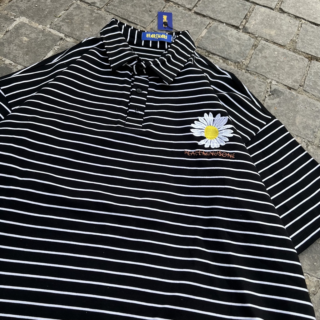 Áo thun polo tay lỡ MEANSTORE phông Unisex nam nữ tee oversize form rộng pull Ulzzang Hàn Quốc vải mềm - PEACE