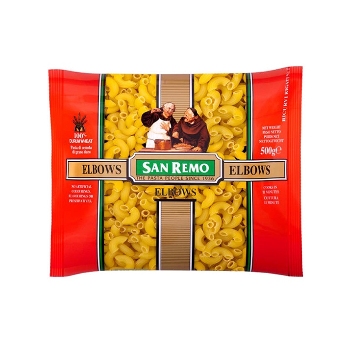 Nui ống Elbows thương hiệu San Remo  No.35