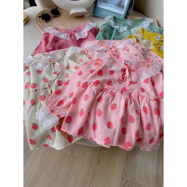 Bộ pijama tiểu thư cho bé gái từ 8-18kg (1-4 tuổi