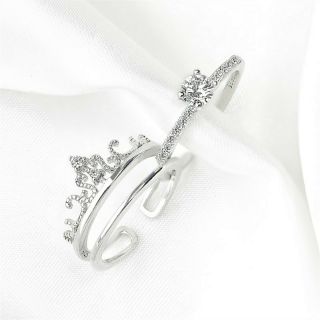 Nhẫn vương miện bạc 2 trong 1