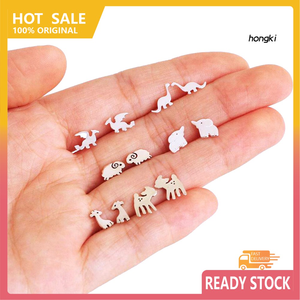 (Hàng Mới Về) Set 6 Cặp Khuyên Tai Thiết Kế Đa Dạng Thời Trang Cho Nữ