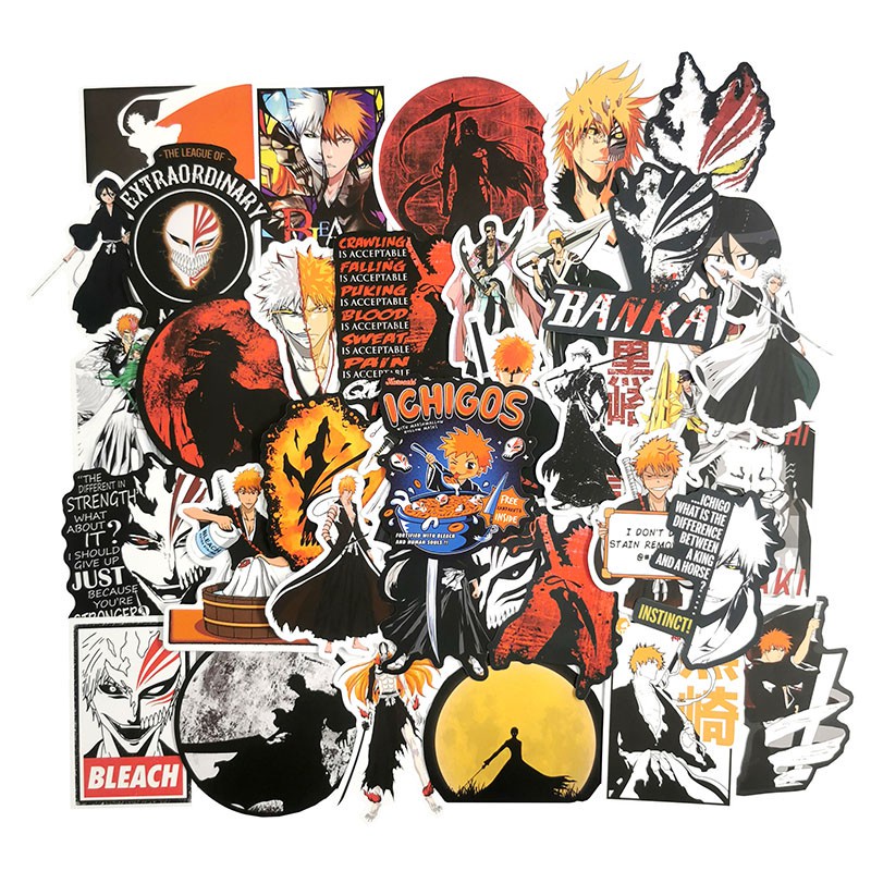 Set 50 / 25 / 10 Miếng Dán Họa Tiết Hoạt Hình Nhật Bản Chống Thấm Nước Trang Trí Điện Thoại / Laptop / Vali / Ván Trượt