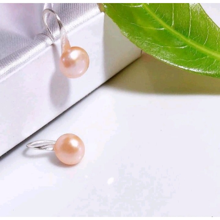 Bông tai trai nuôi nước ngọt móc bạc ta