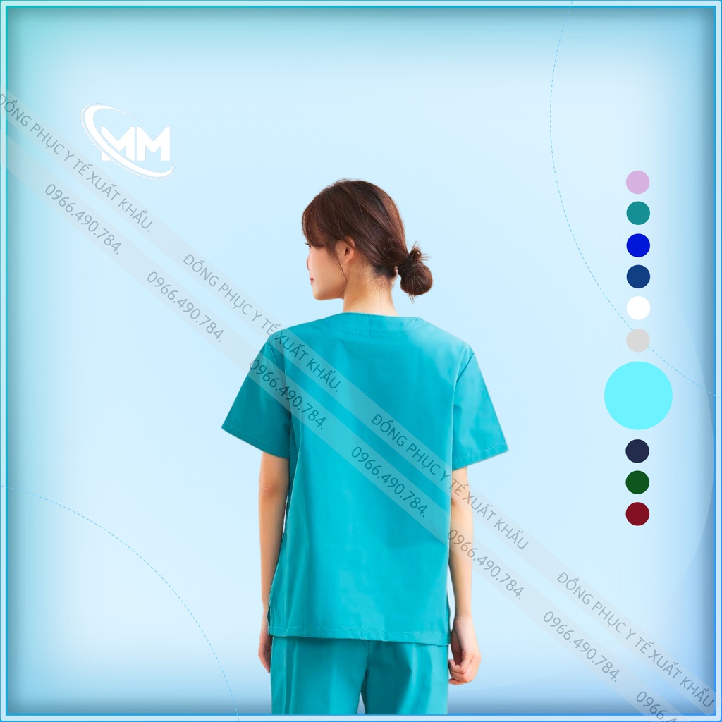 Bộ scrubs Bạc Hà, Blouse bác sỹ, y tá, phẫu thuật, thẩm mỹ, Spa, Đông Phục Y Tế Cao Cấp