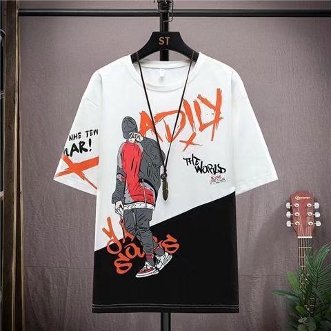 Áo Thun Tay Ngắn Dáng Rộng In Họa Tiết Thời Trang Mùa Hè Cho Nam Size M-5XL