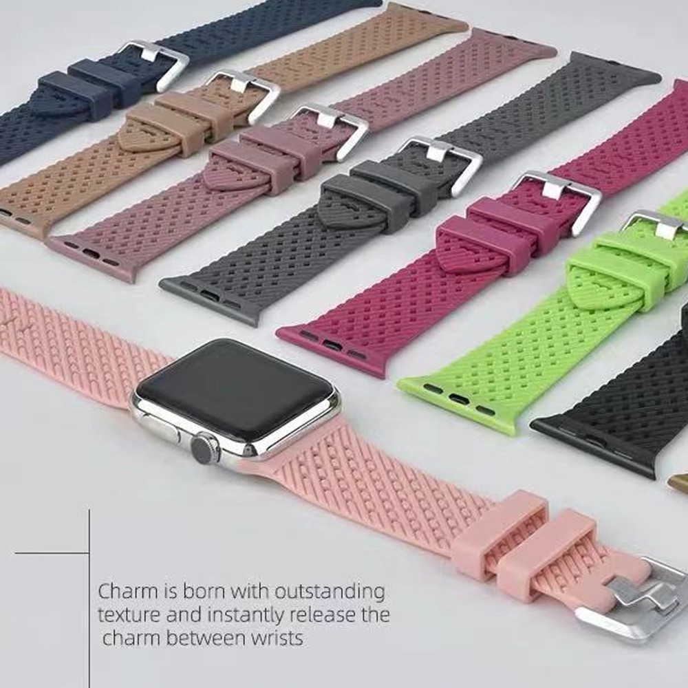 Dây Đeo Silicon Mềm Cho Đồng Hồ Thông Minh Apple Watch Series 6 / 5 / 4 / 3 / 2 / 1 / Se Kích Thước 38mm 40mm 42mm 44mm