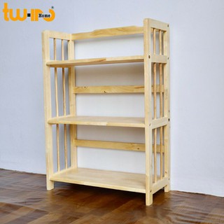 [Loại 1,8cm] Kệ Gỗ Giá Sách Đa Năng 65cm 3 Tầng Bằng Gỗ Cao Su Tự Nhiên( Hàng Xuất Khẩu)