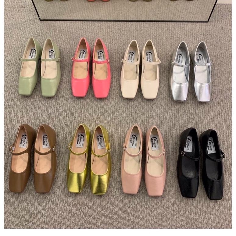GIÀY BÚP BÊ ULZZANG MŨI VUÔNG PHONG CÁCH BALLET MÃ CAO CẤP