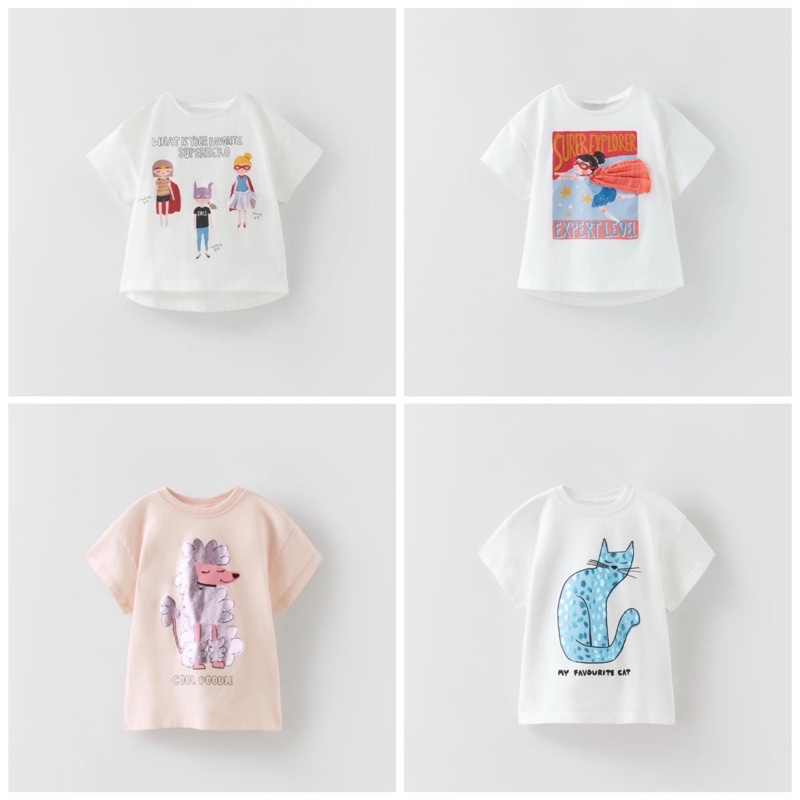 Áo phông cotton các hình bé gái vợt sale