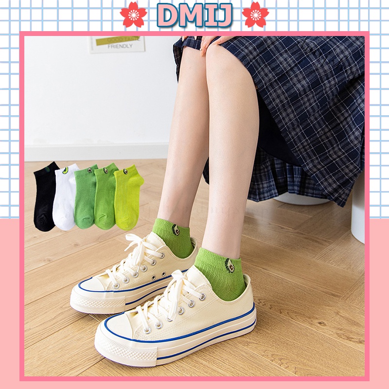 Set 5 đôi tất nữ cổ thấp nhiều màu họa tiết trái bơ T92