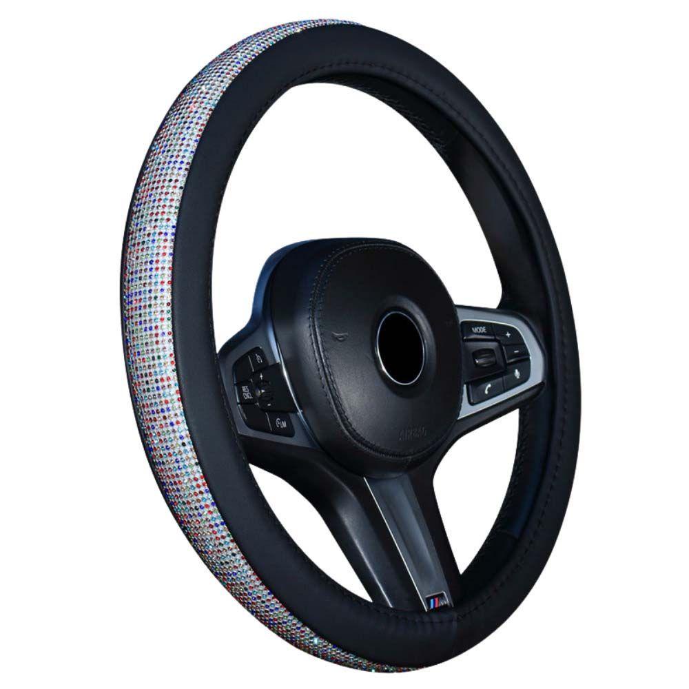 REBUY1 Vỏ Bọc Vô Lăng Xe Hơi Bằng Da PU Chất Lượng Cao Lấp Lánh Chống Trượt