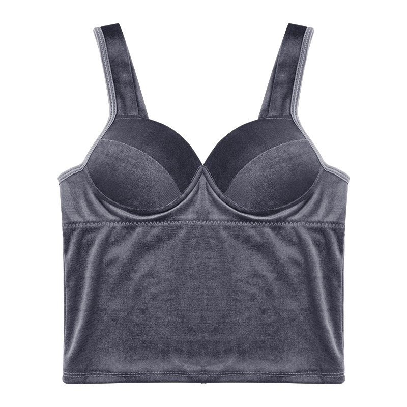 Áo croptop ECMLN hai dây vải satin phong cách vintage gợi cảm cho nữ