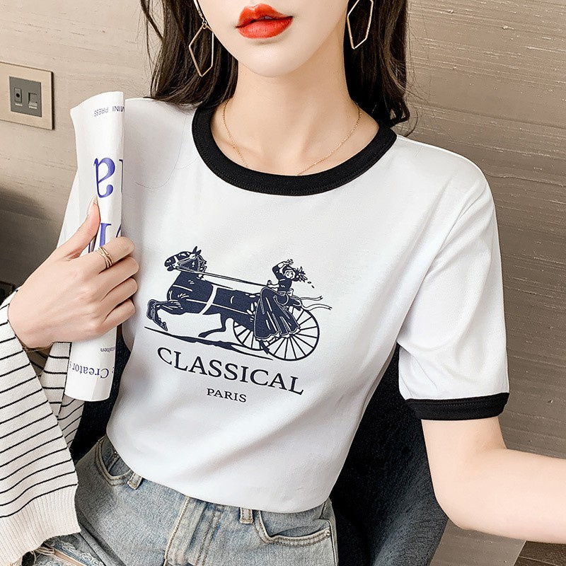 MoloveitFast delivery Women top Sweet T-shirts Casual Shirt Hot sale Short sleeve Korean style