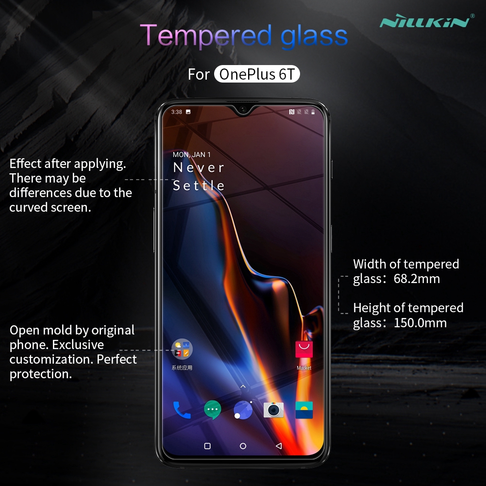 Kính cường lực NILLKIN bảo vệ màn hình Oneplus 6T dày 0.2mm