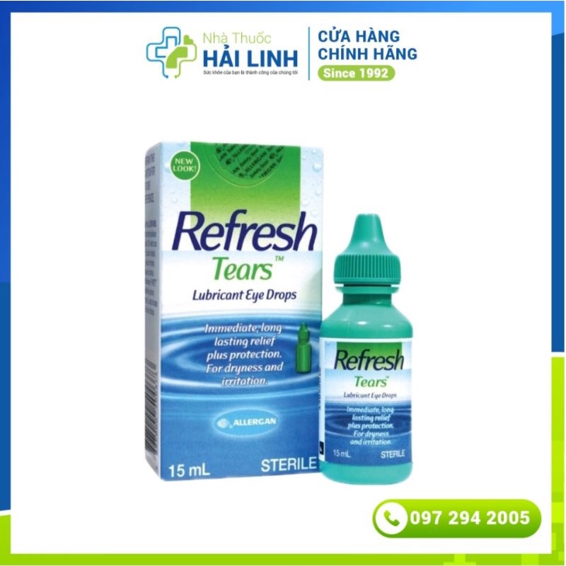 Nước mắt nhân tạo Refresh Tear ⚡ Tặng quà ⚡ Lọ 15ml Giúp chống khô, mỏi mắt