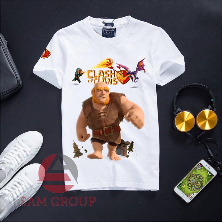 [Giảm giá sốc] Áo Clash of Clans màu trắng cotton cực đẹp - ball