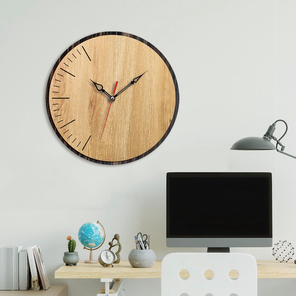 Đồng Hồ Treo Tường, Trang Trí Decor - Gỗ Ép Phủ Venner Cao Cấp Sang Trọng, Bảo Hành 3 Tháng