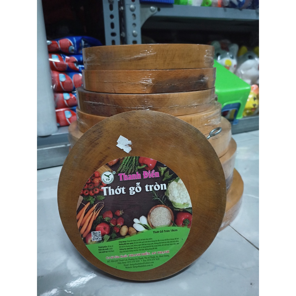 Thớt gỗ tròn thớt cây tròn tự nhiên cao cấp - THANH ĐIỀN - size 22 24 26 28 30 32 34