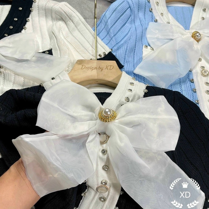 Áo Len Cộc Nơ Đá Tiểu Thư (có kèm video ảnh thật) | BigBuy360 - bigbuy360.vn