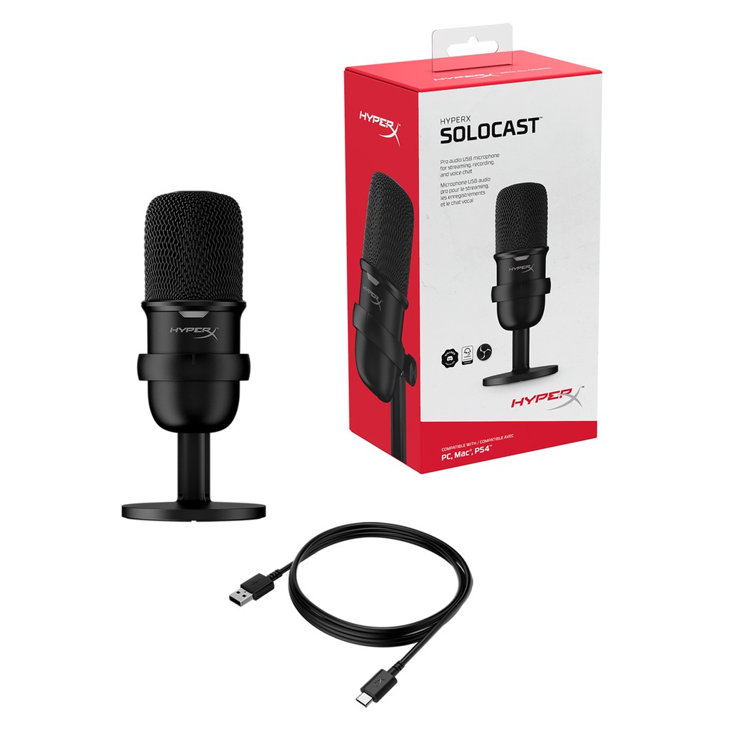 [Mã ELMALL300 giảm 7% đơn 500K] Thiết bị thu âm Kingston HyperX Micro SoloCast chuyên dùng streamer và thu âm