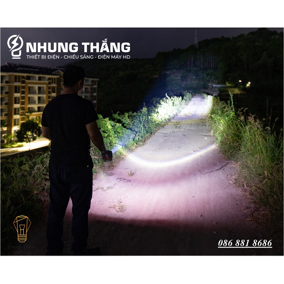 Đèn Pin Cầm Tay 2 Nguồn LED Siêu Sáng TG-TZ00904 - Pin Sạc Tích Điện - Dung Lượng Pin 2400mAh - Bảo Hành 1 Năm