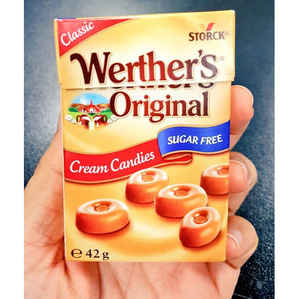 (2 vị) Kẹo Caramel Werther's Original hộp 42gr (Sugarfree)