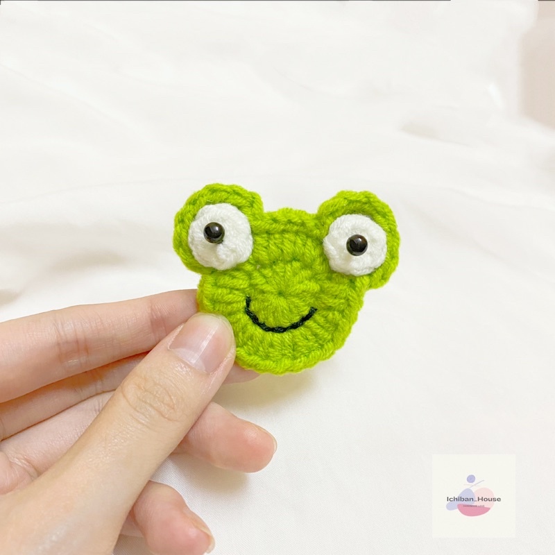 Móc khoá len Ếch xanh len cotton - len nhung