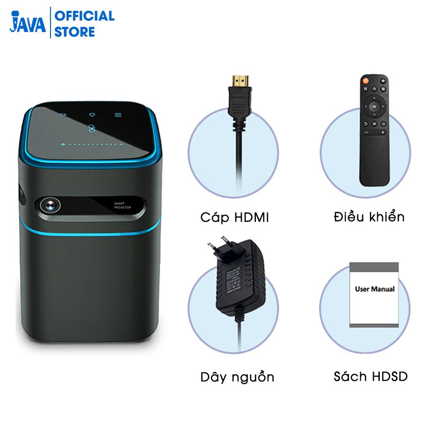 Máy chiếu mini AUN X6 DLP - Độ phân giải thực chuẩn HD+ - Tích hợp hệ điều hành - Bảo hành 12 tháng