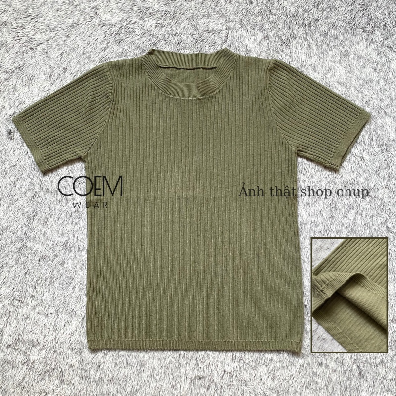 Áo len tay ngắn cổ tròn thời trang nữ đẹp hàng QCCC CW343
