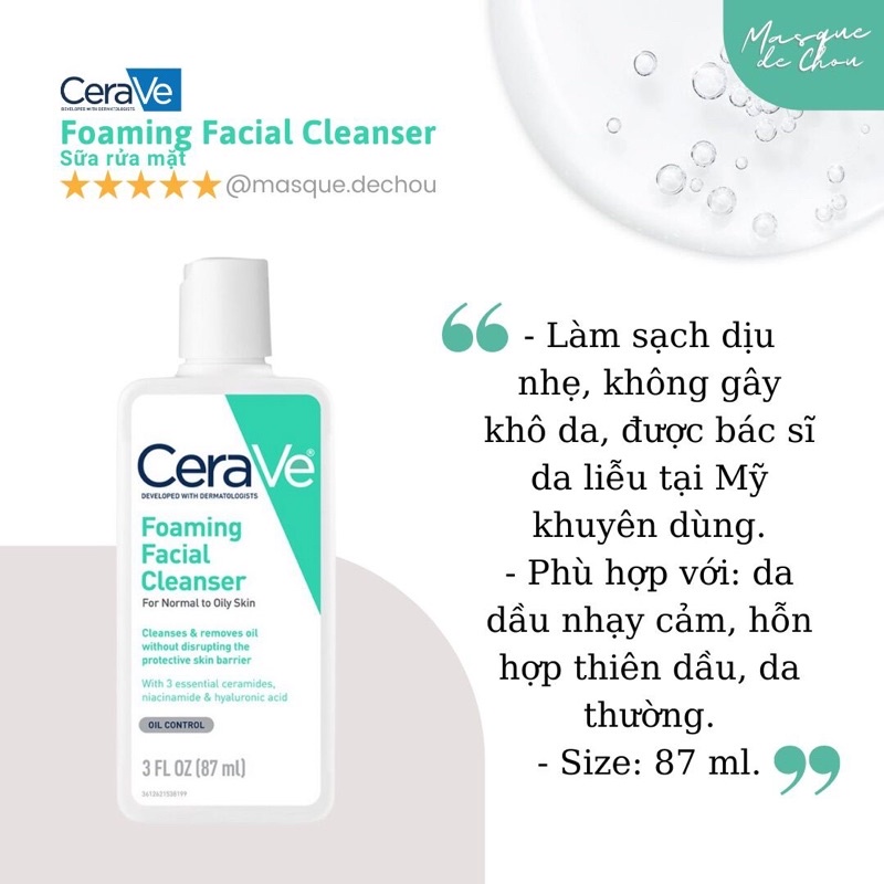 SỮA RỬA MẶT CERAVE 87ml