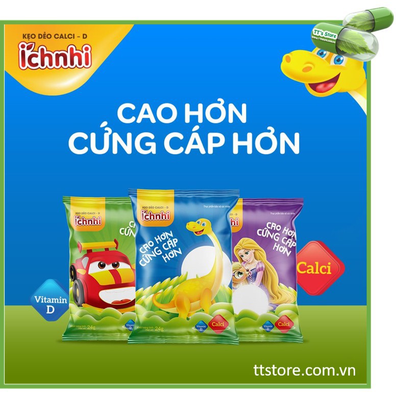 🌟[Chính Hãng] Kẹo dẻo Ích Nhi (Canxi - D/ Calci, Canci, tăng sức đề kháng)